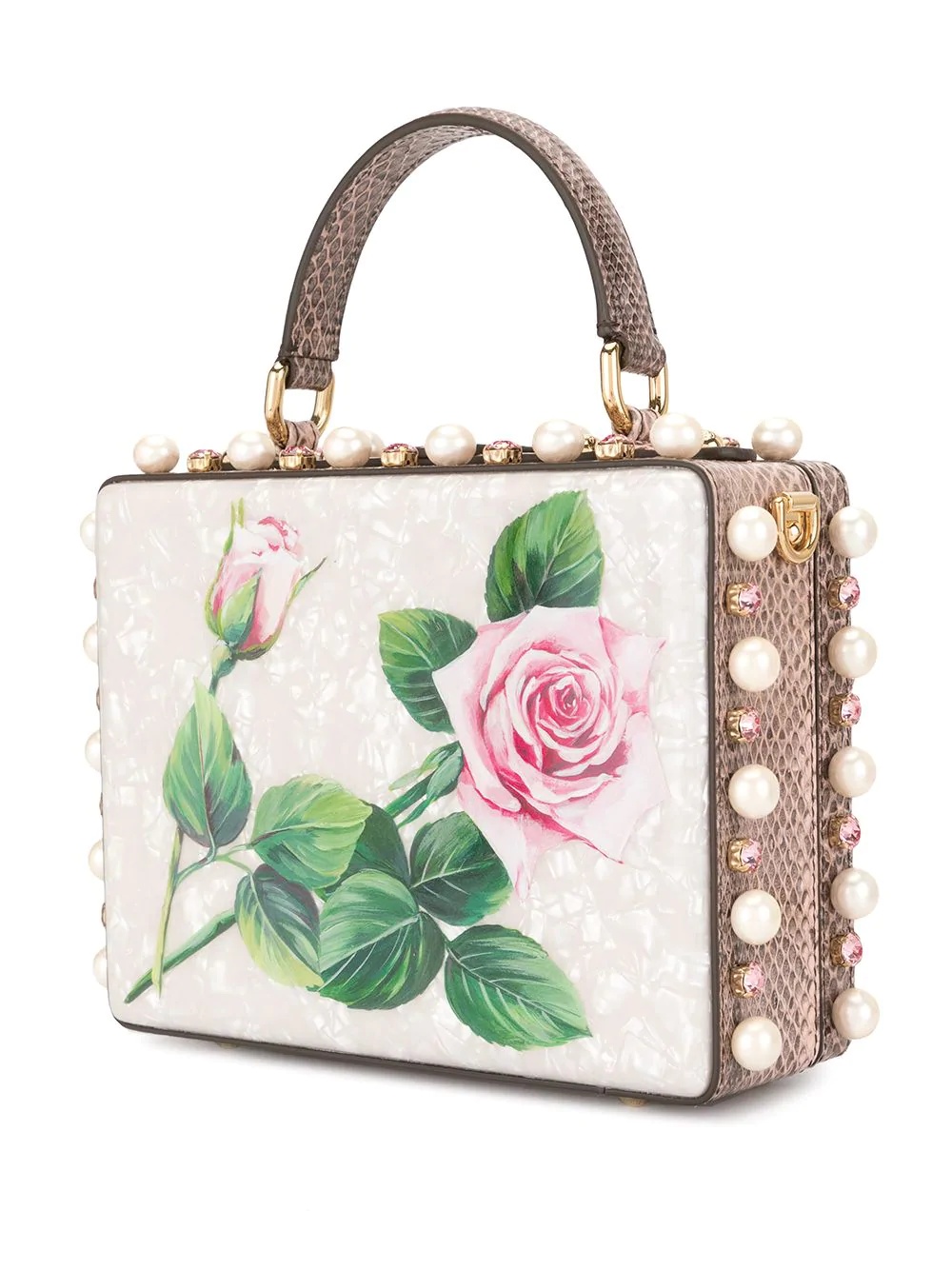 floral appliqués box bag - 3