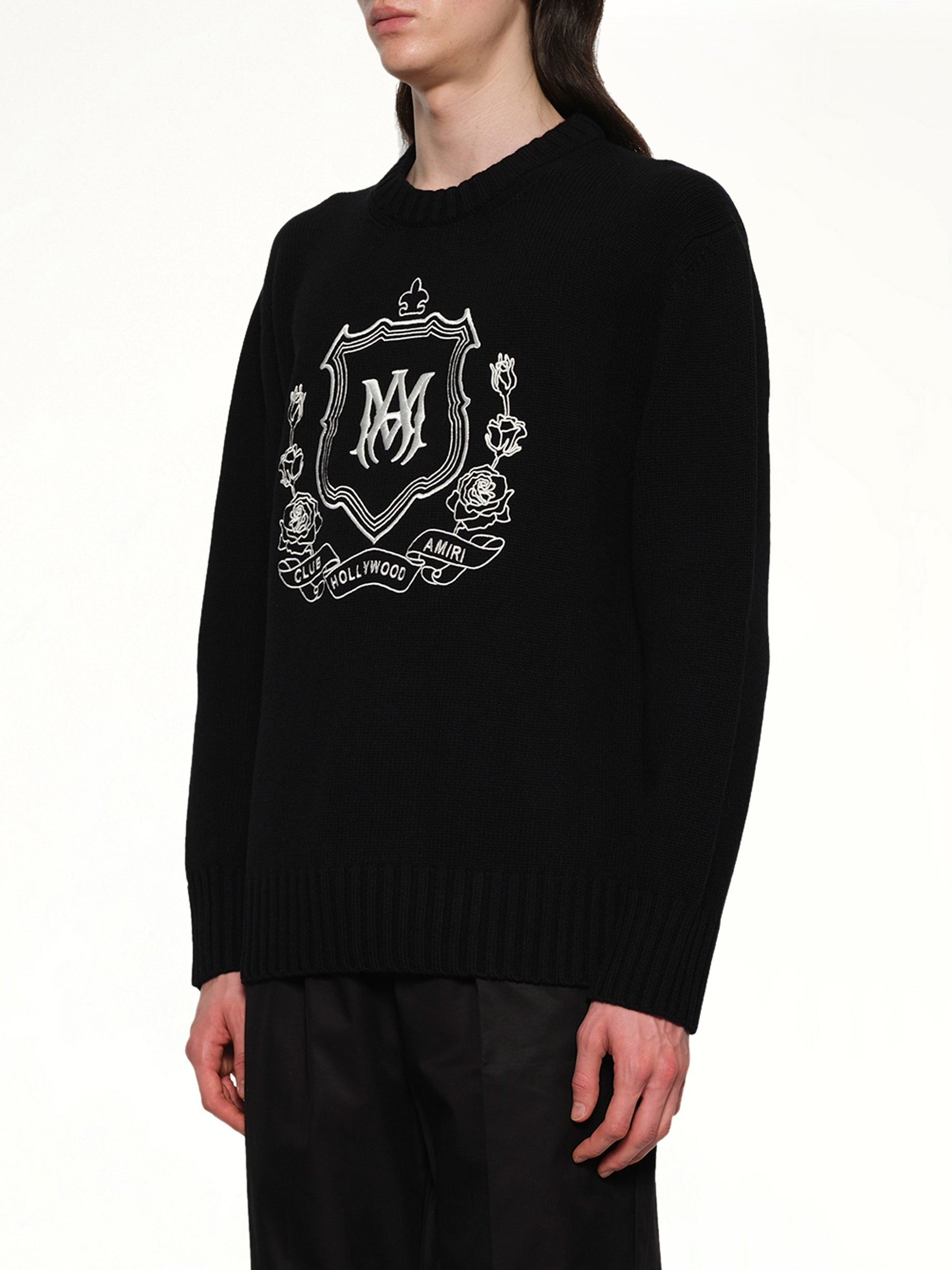 MA Crest Crewneck in Black - 3