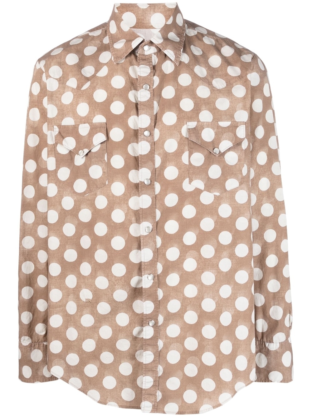 polka-dot print cotton shirt - 1