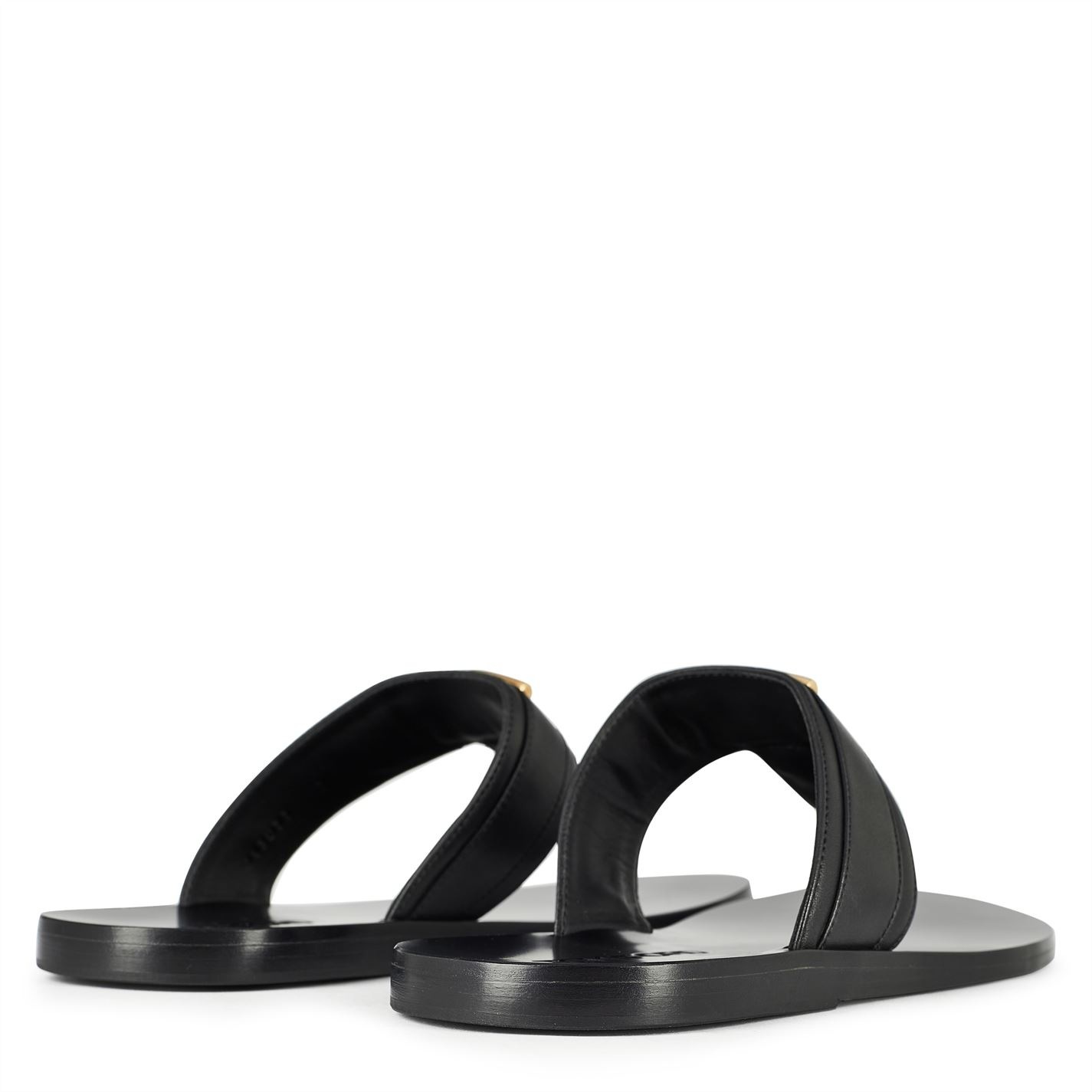 Tom Ford logo-plaque Flat Sandals - Black