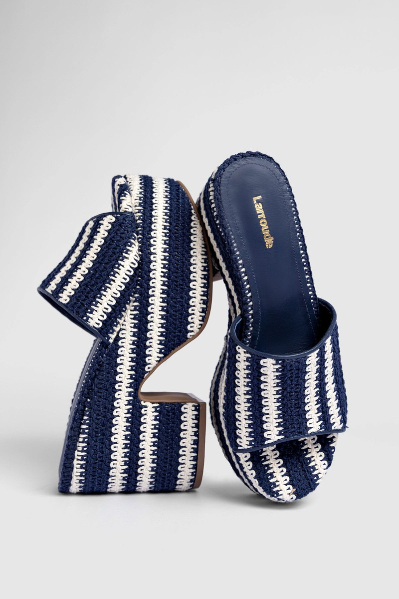 Miso Crochet Mule Striped Navy 6