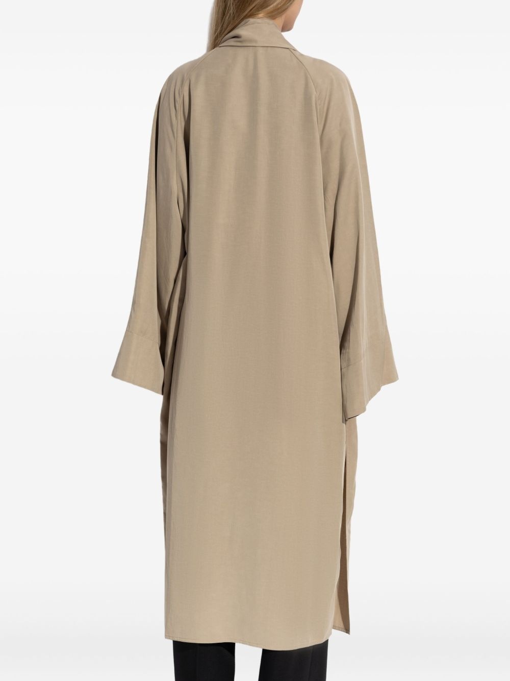 draped open-front coat - 4