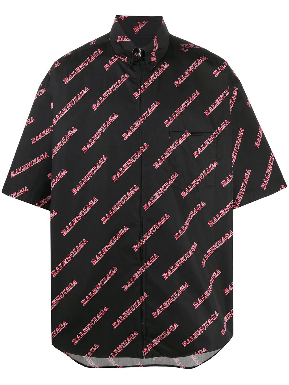 diagonal logo print shirt - 1