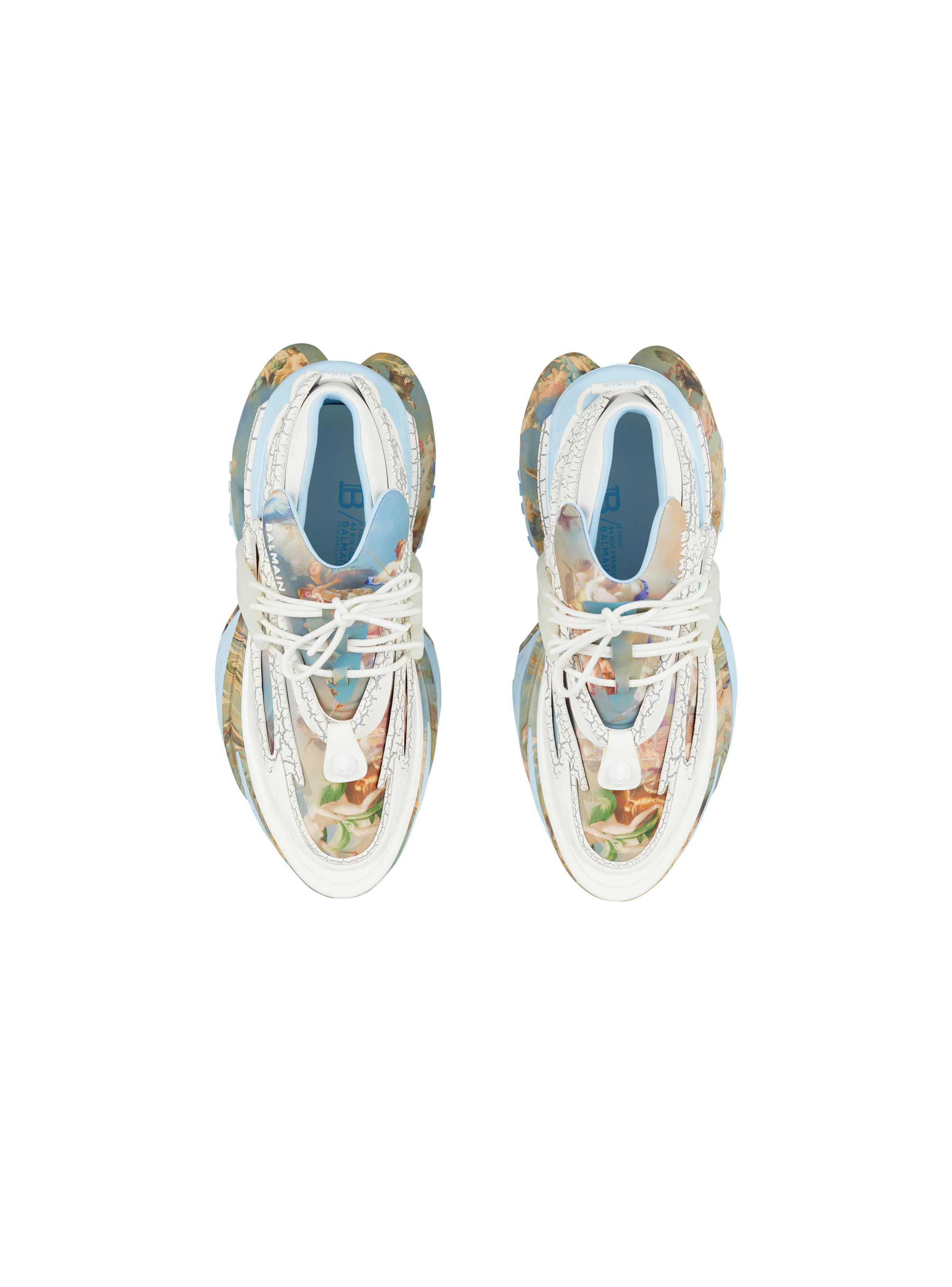 Unicorn trainers in Sky print neoprene and leather - 3