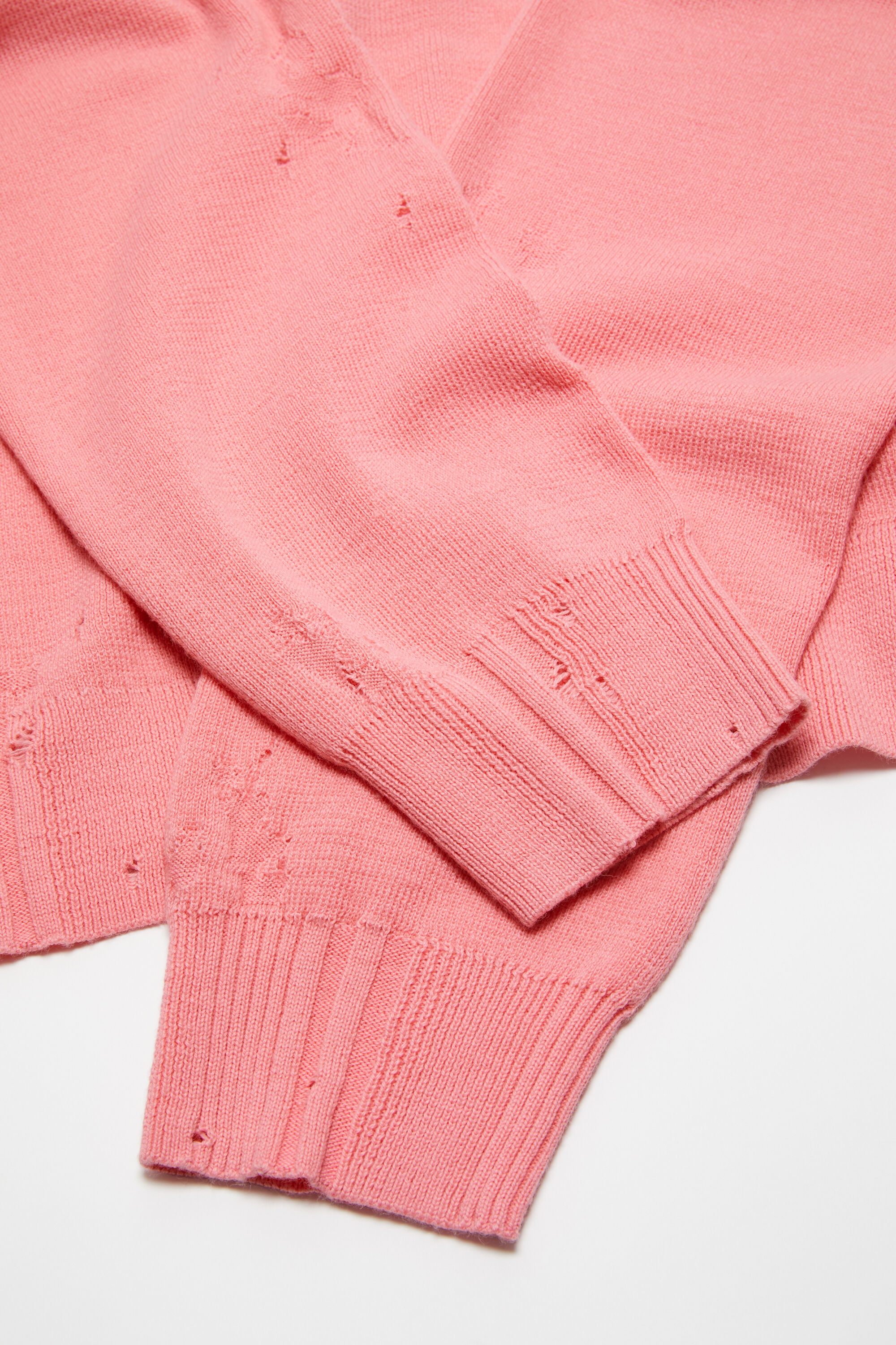 Distressed zip cardigan - Pink - 5