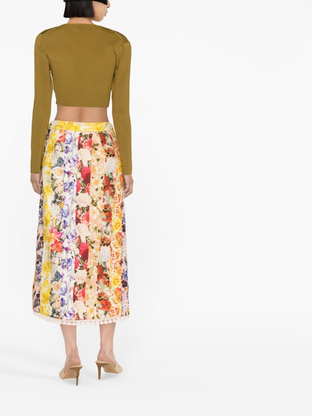 Wonderland floral-print wrap skirt - 4