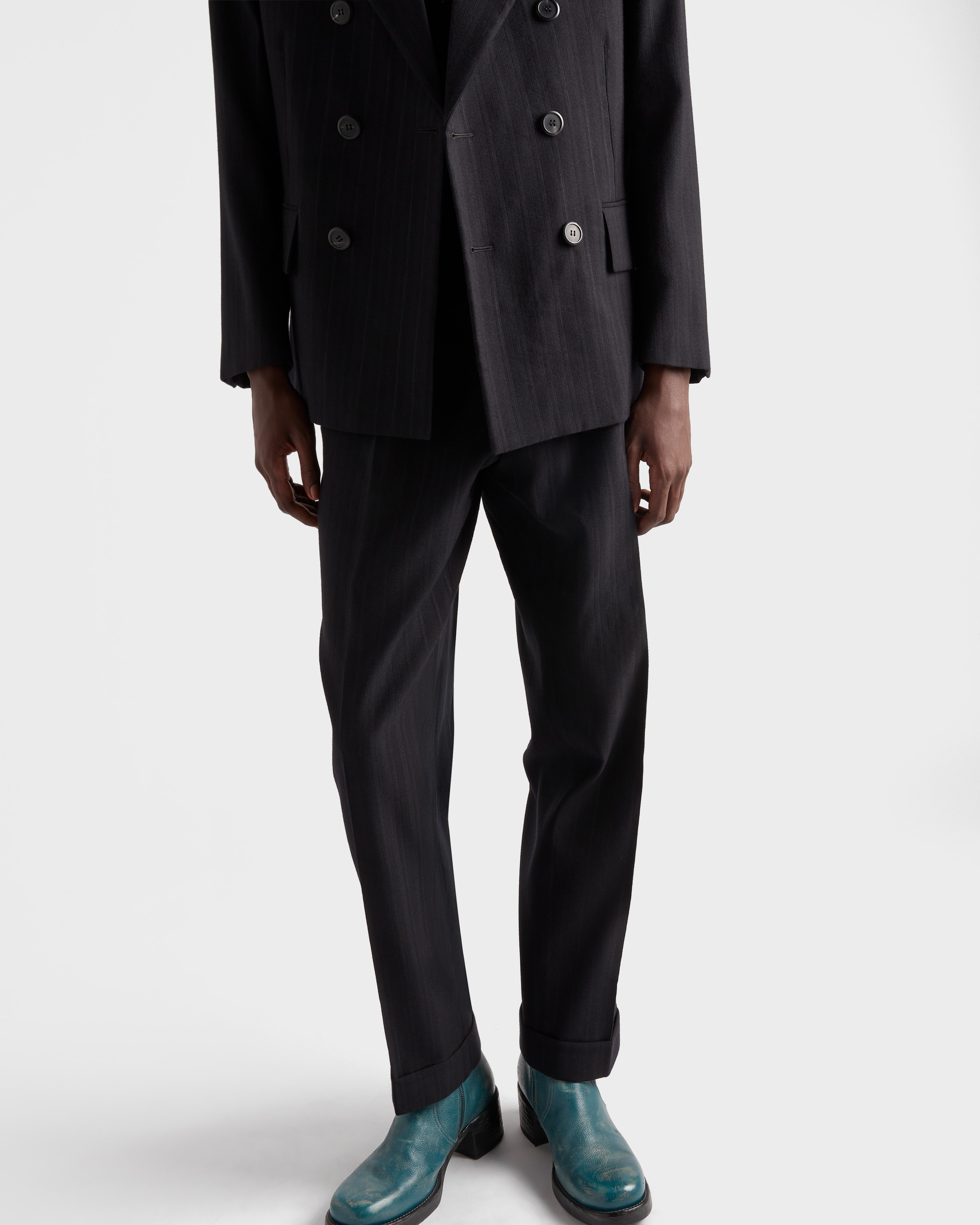 Wool blend pinstriped pants - 4