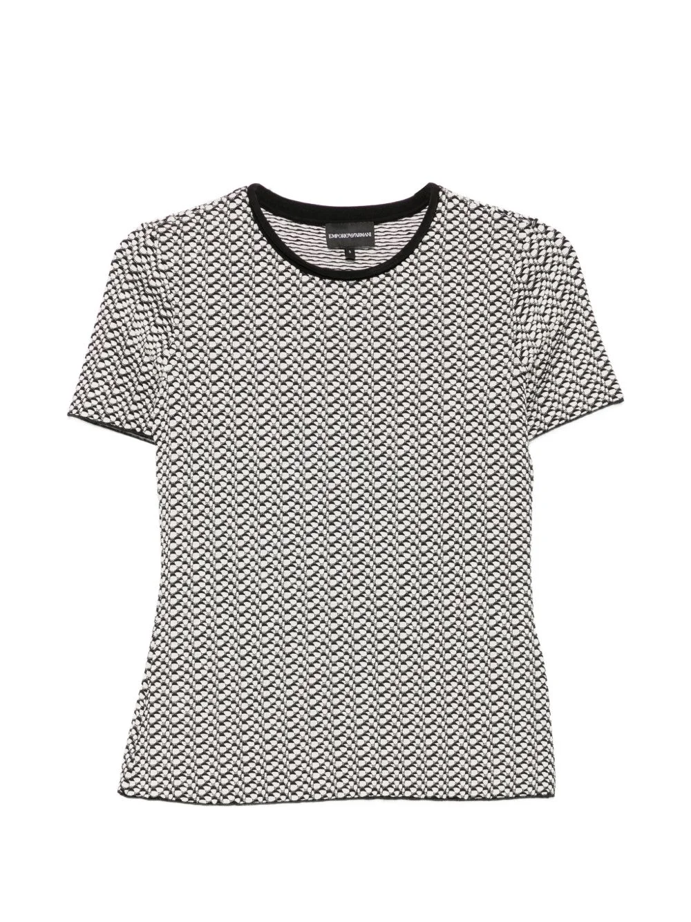 geometric-pattern short-sleeve top - 1
