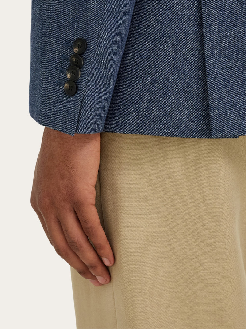 Single breasted denim blazer 5