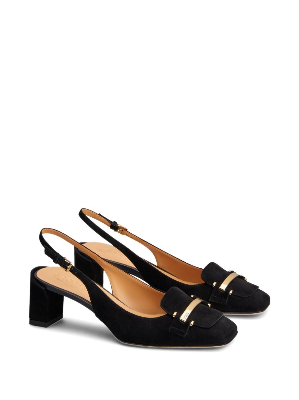 50mm suede slingback pumps - 2