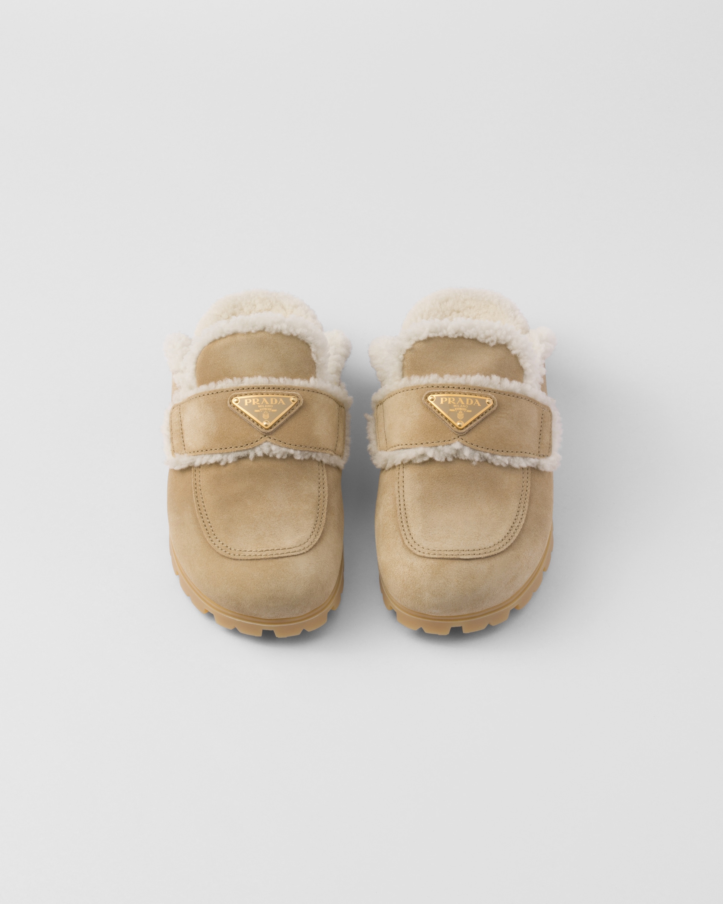 Suede and shearling slippers - 3