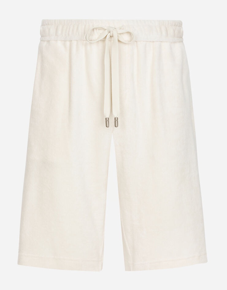 Terrycloth jogging shorts with logo tag - 1