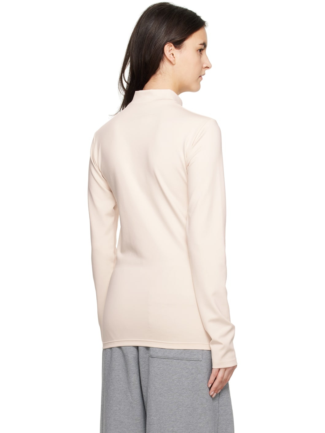 Beige Embroidered Long Sleeve T-Shirt - 3