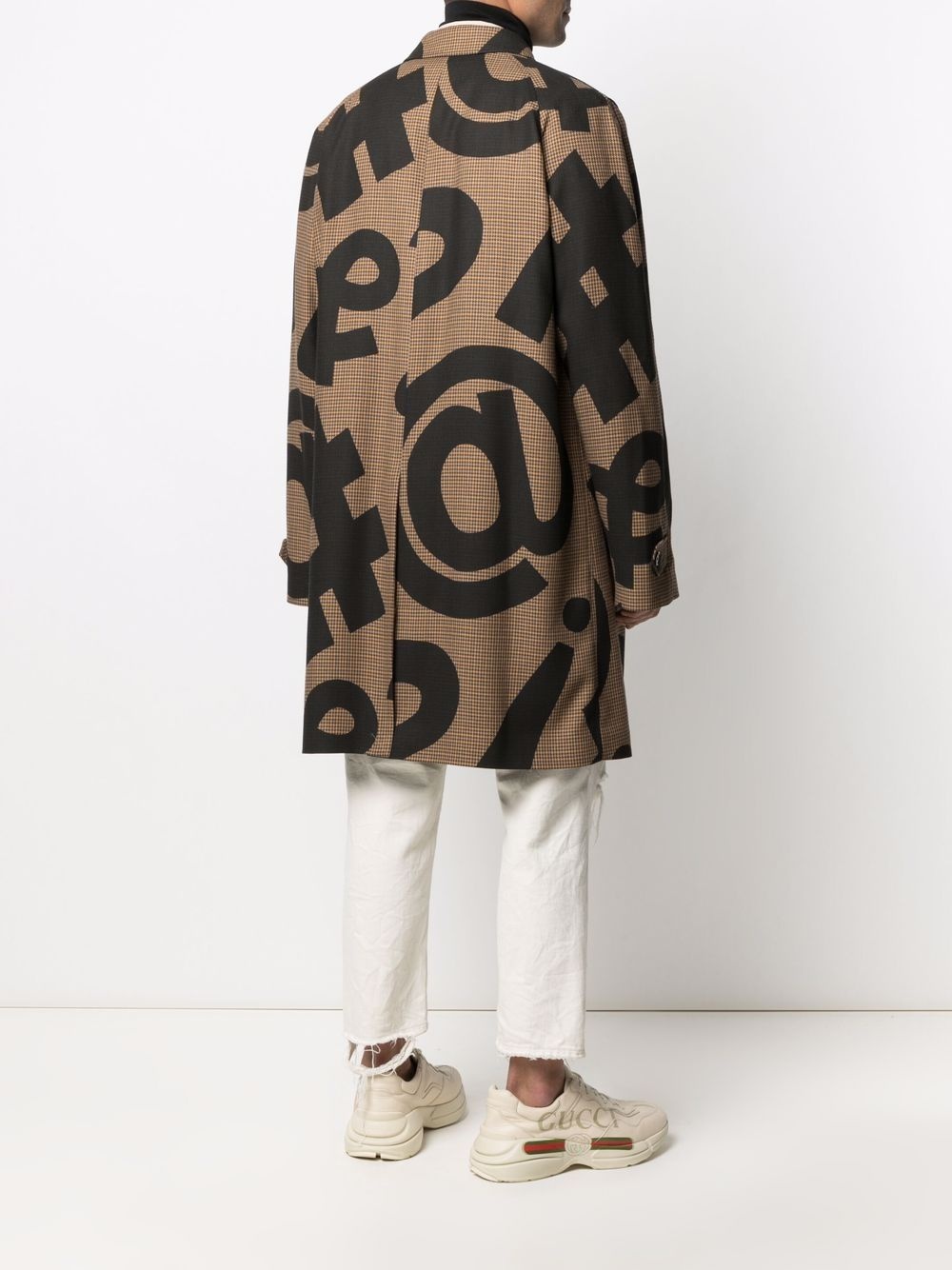 Symbols-print houndstooth coat - 4