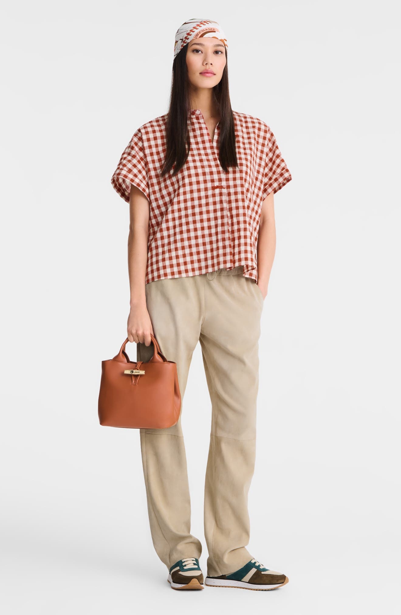 Longchamp Small Le Roseau Leather Tote in Bark at Nordstrom - 2
