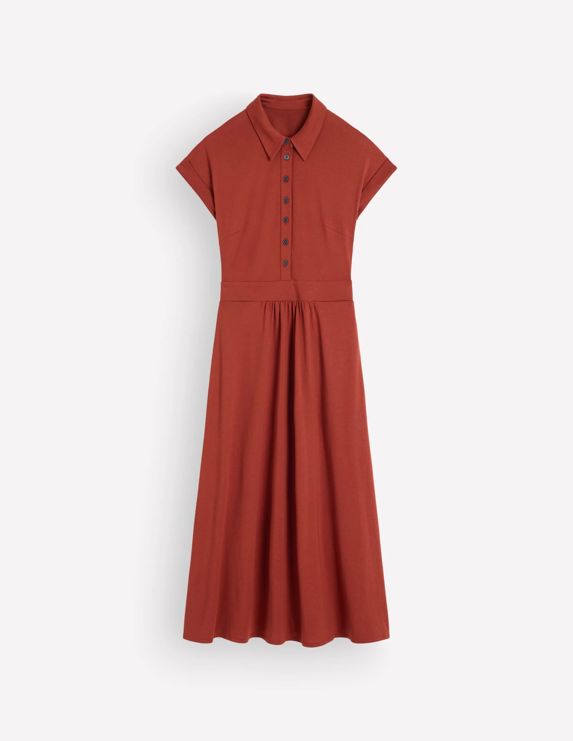 Fae Jersey Shirt Dress-Burnt Orange - 1
