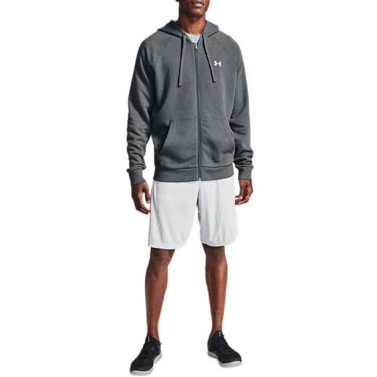 Men's Under Armour Casual Sports hooded logo Long Sleeves Jacket Gray 1357106-012 - 3