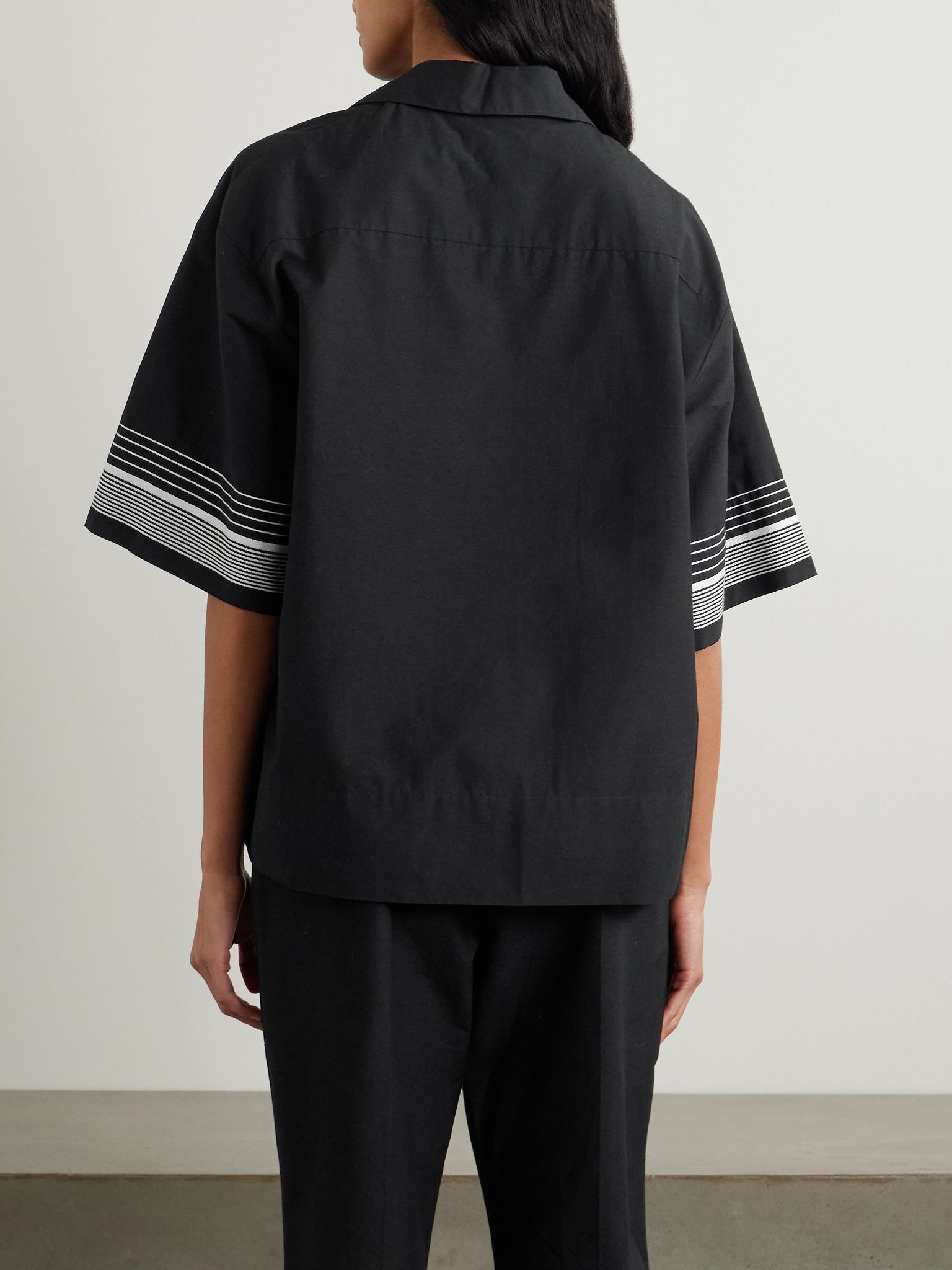 Leopold embroidered cotton-blend blouse Black - 3