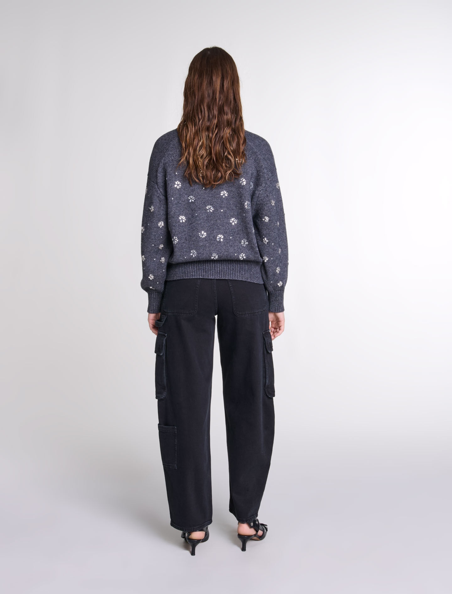 Knitted jumper with rhinestones - 4