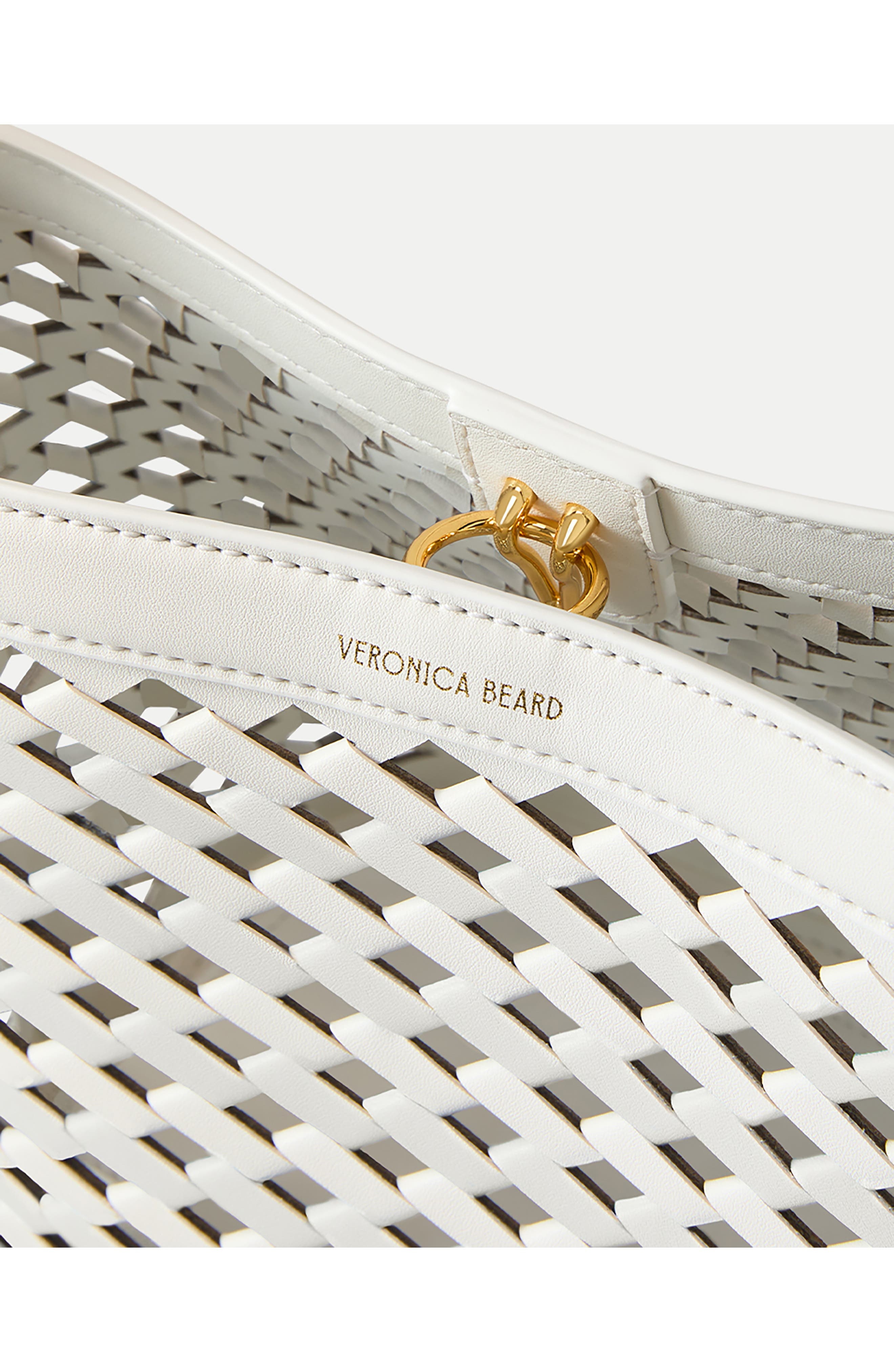 Veronica Beard Small Perforated Leather Bucket Bag in Off White at Nordstrom - 5