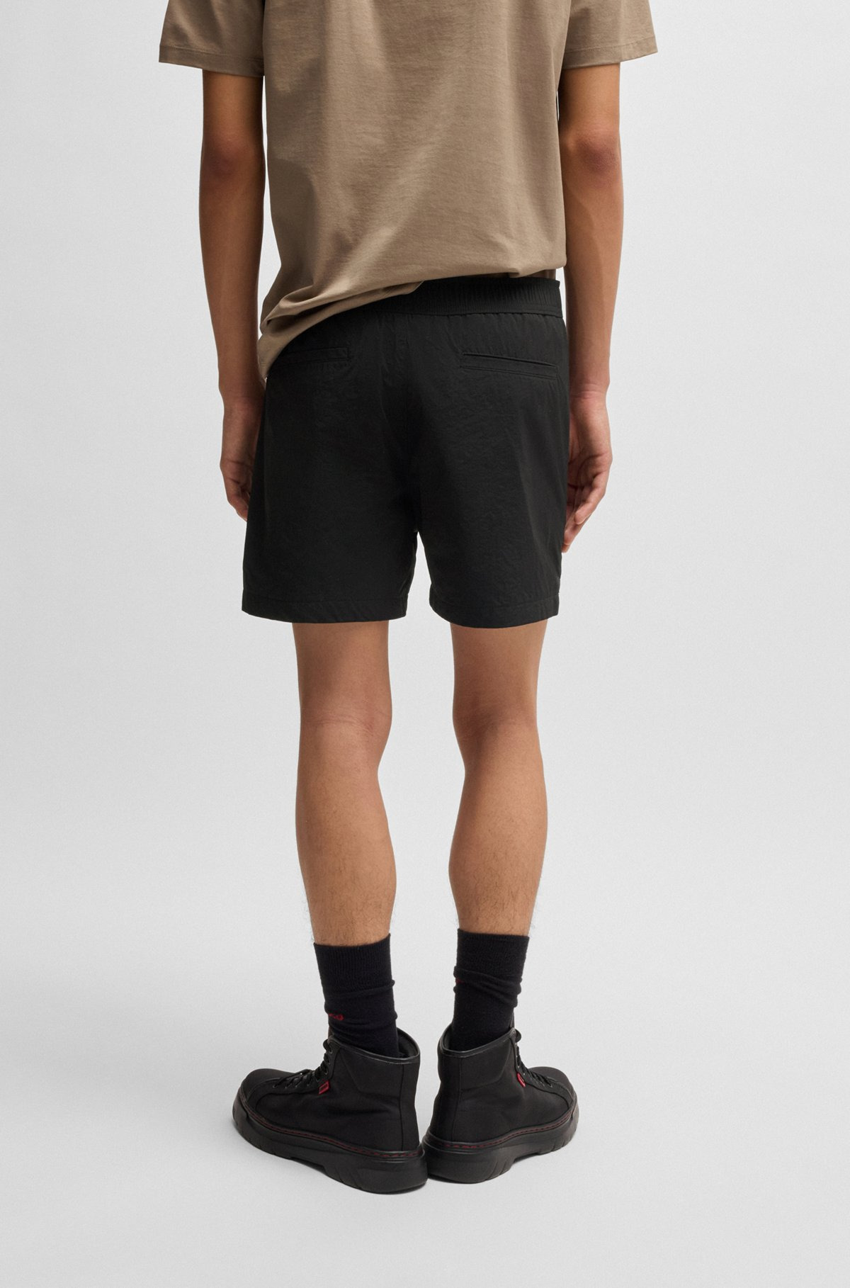 POPLIN SHORTS WITH LOGO PRINT - 4