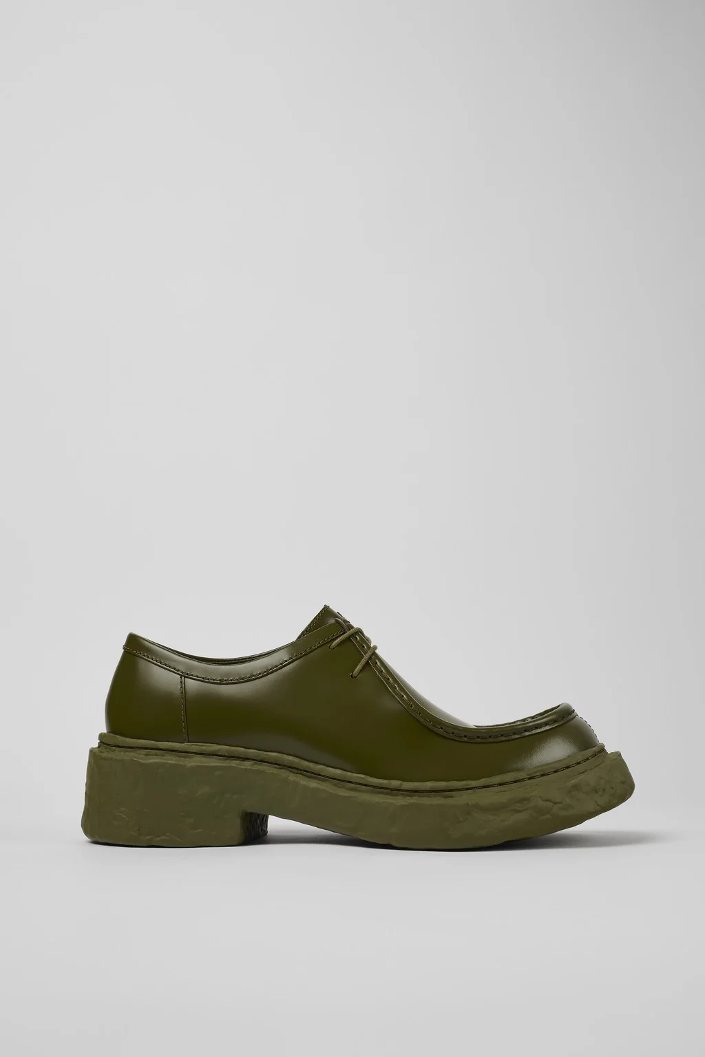 Green Leather Wallabee Shoe - 1