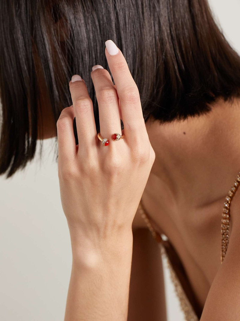 Piaget Possession 18-karat rose gold, carnelian and diamond ring outlook