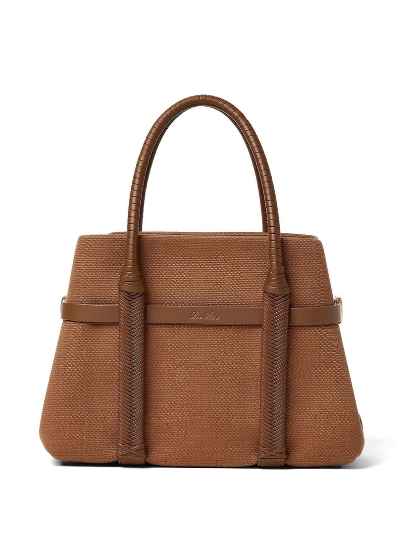 smal leather-trim canvas tote bag 5