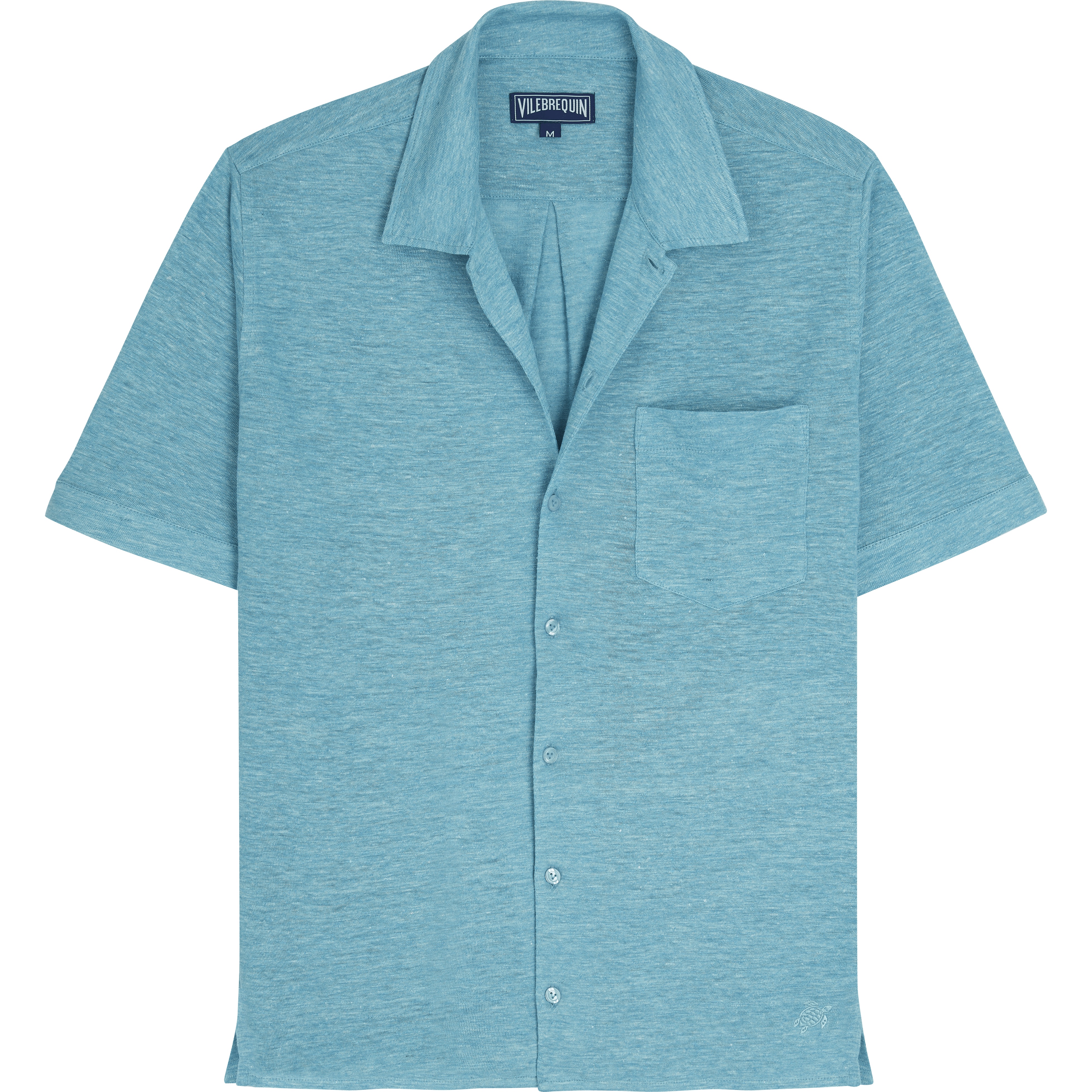 Unisex Linen Bowling Shirt Solid - 1