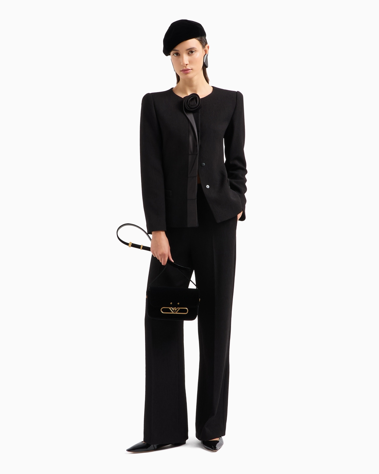 Trousers with elasticated waist, in ribbed, stretch technical fabric - 4