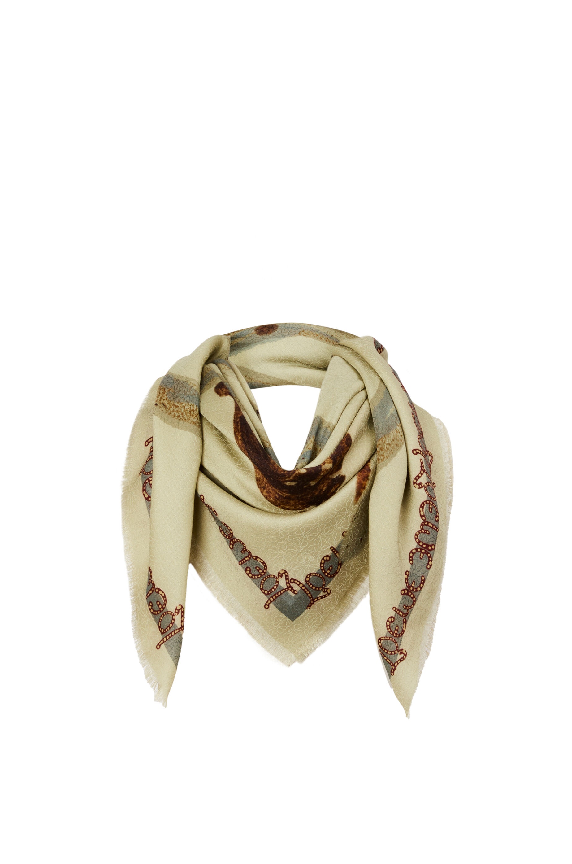 Deer scarf in wool, cotton and silk - 2