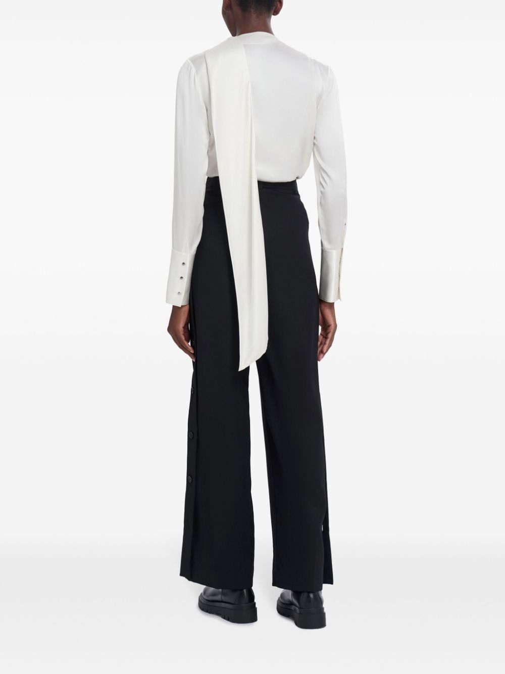 Draped Scarf-Like silk top - 4