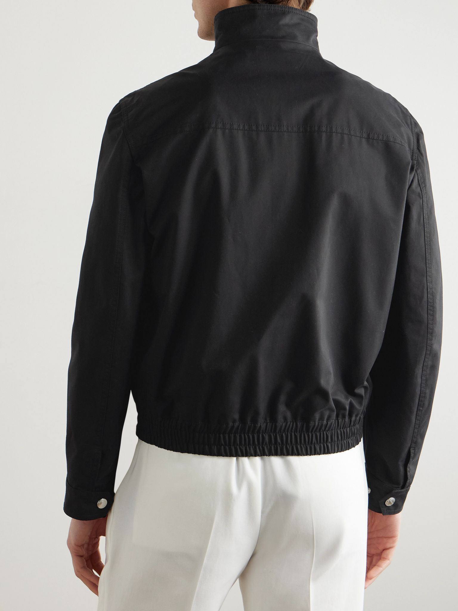 Cotton-Blend Twill Bomber Jacket Black - 3