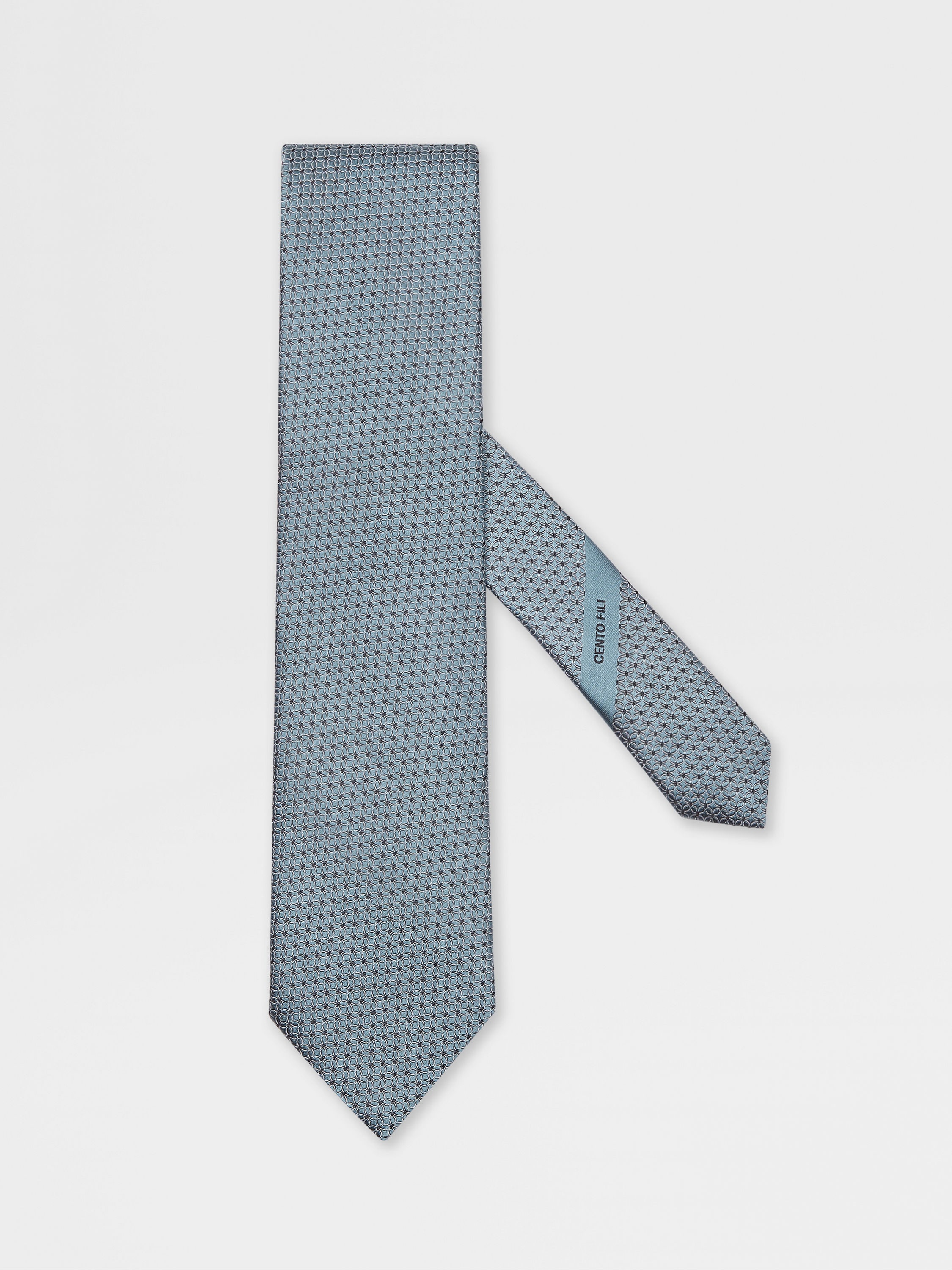 CENTO FILI LIGHT GREEN SILK JACQUARD TIE - 1