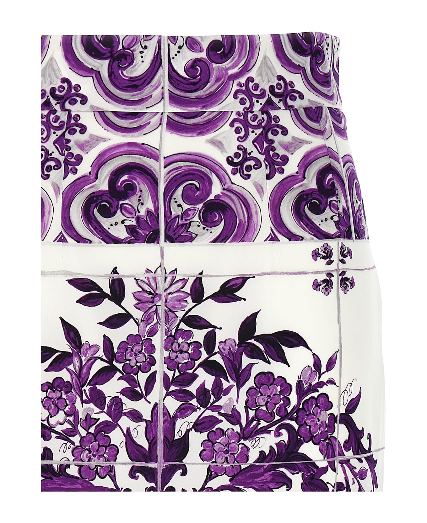 'maiolica' Print Silk Skirt - 3