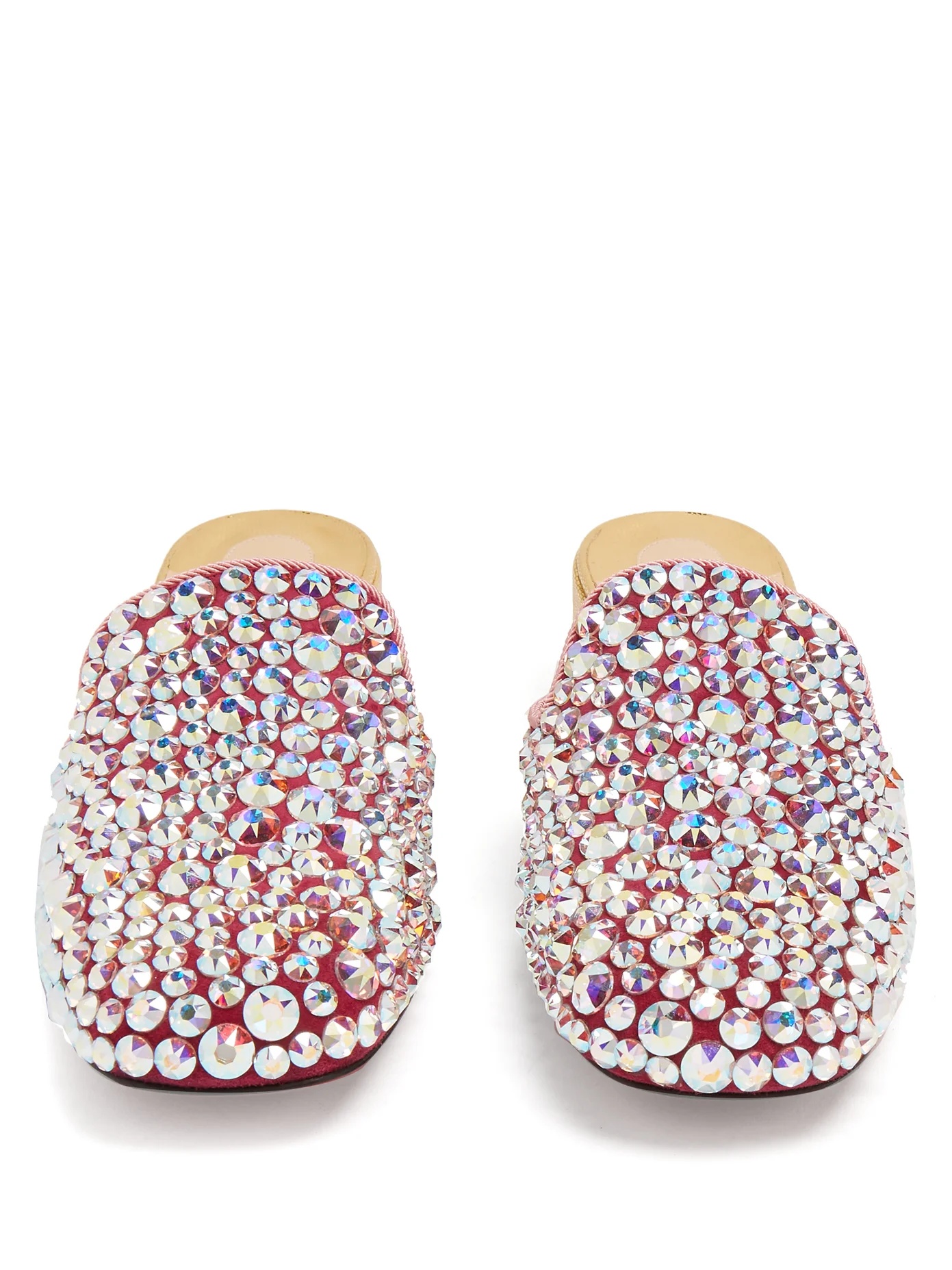 Eltonetta 35 crystal-embellished suede mules - 5