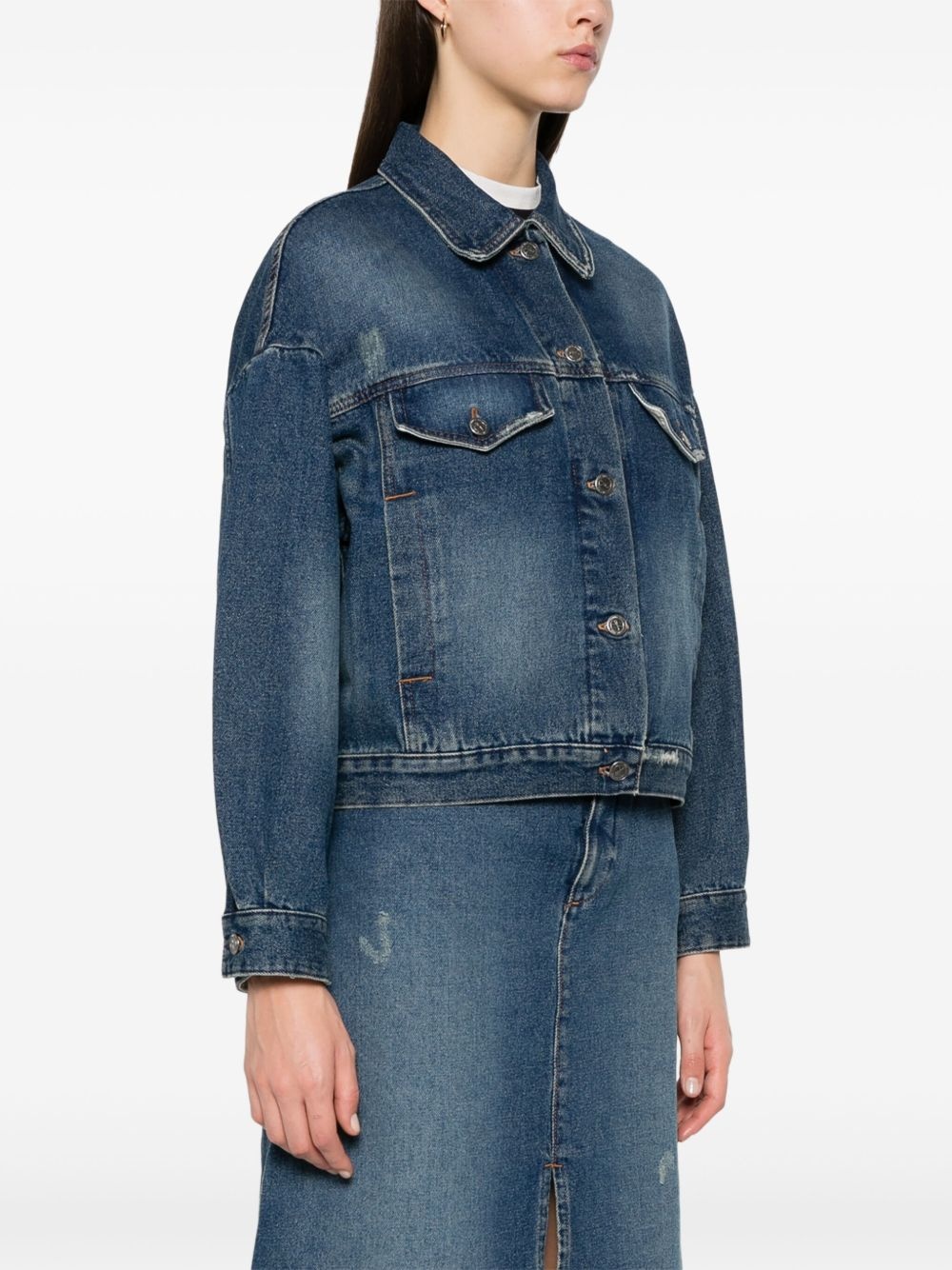 distress denim jacket - 3
