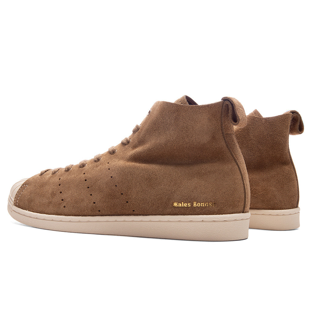 ADIDAS ORIGINALS X WALES BONNER SUPERSTAR HI - SUPPLIER COLOUR/CORE WHITE/NIGHT BROWN - 3