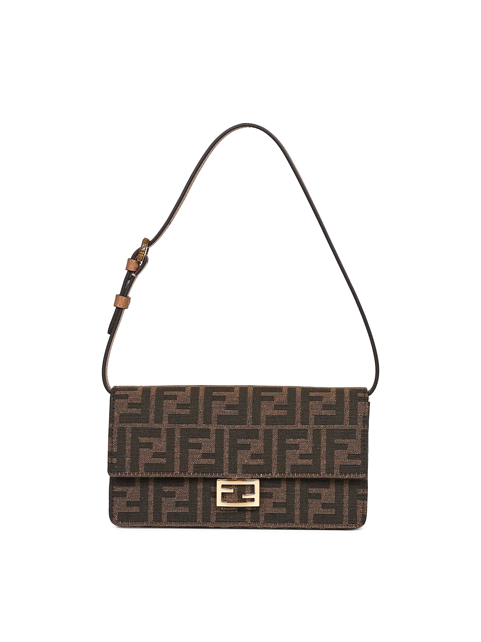 Fendi Women Brown Wallet On Chain Baguette Minibag - 1
