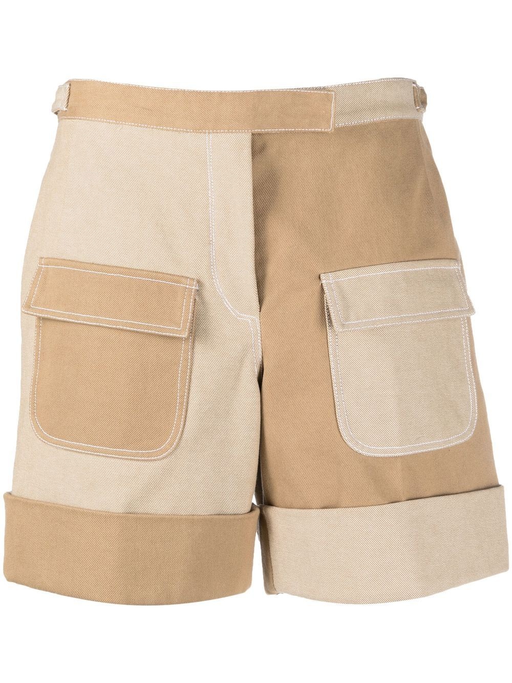 patch-pocket low-rise denim shorts - 1