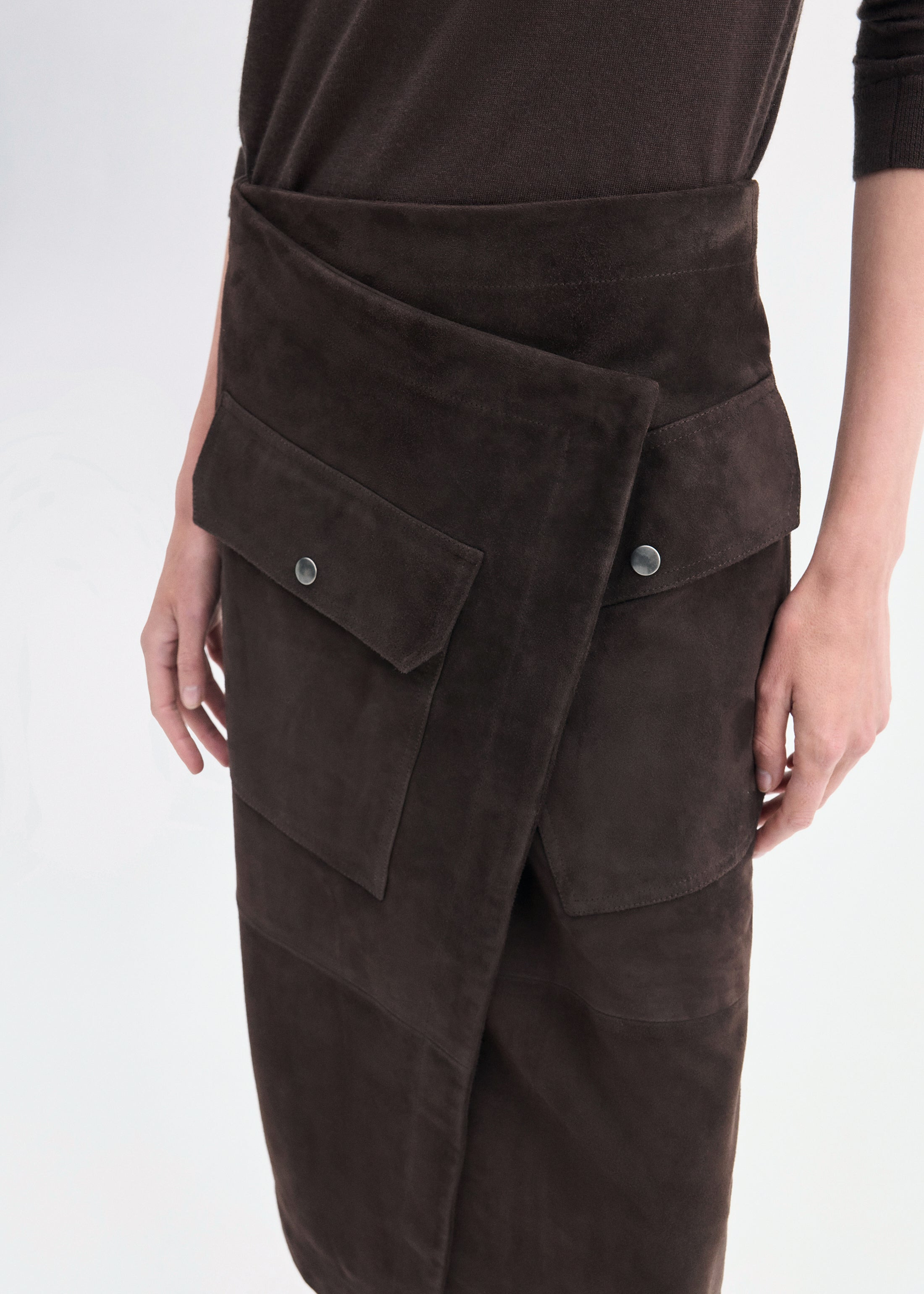 Wrap Skirt in Suede - 4