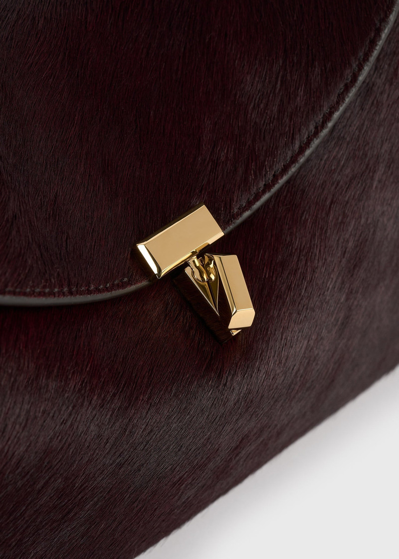 T-lock pony hair clutch wine 5