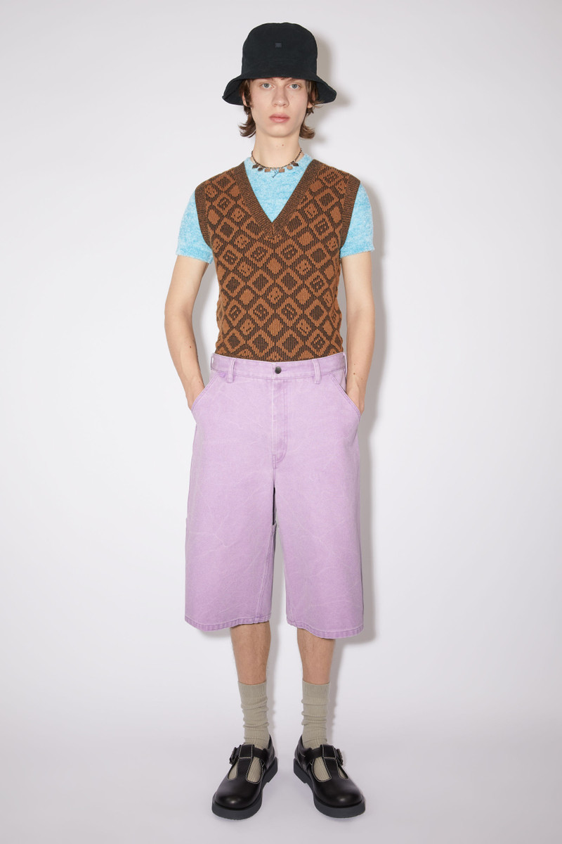 Acne Studios Canvas cotton shorts - Smoky Purple outlook