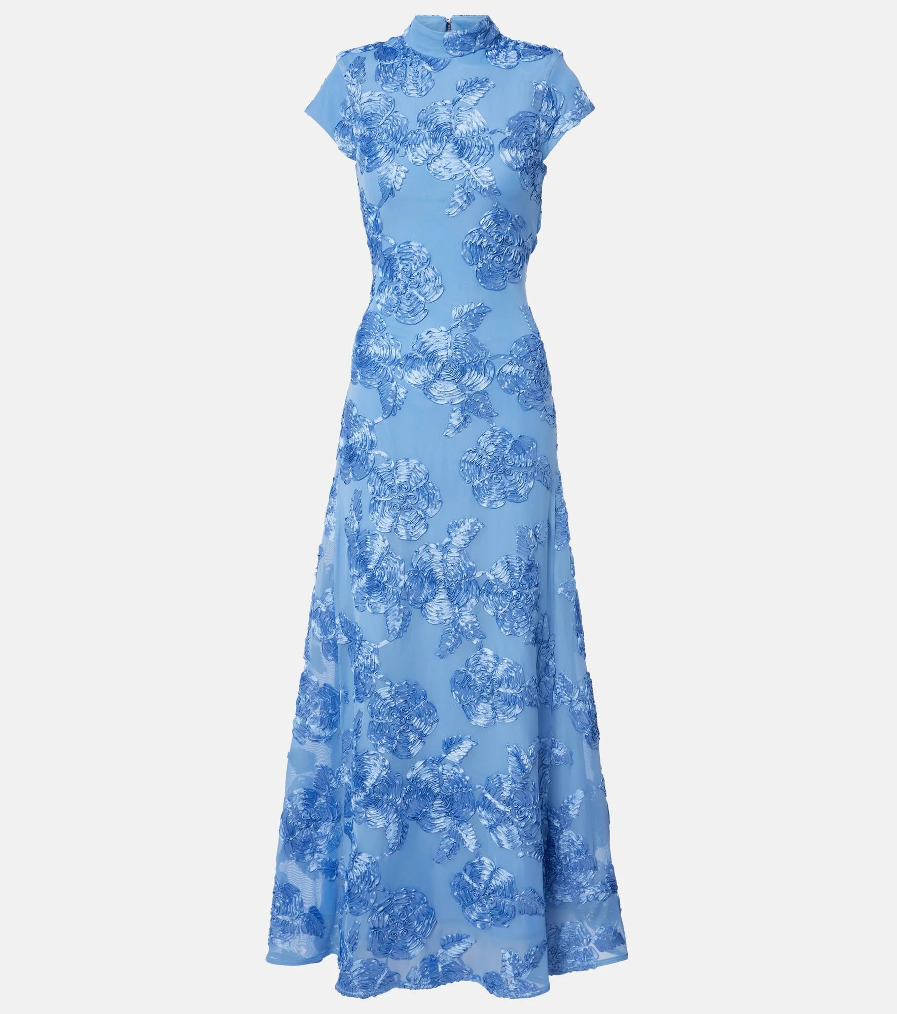 Floral embroidered midi dress - 1