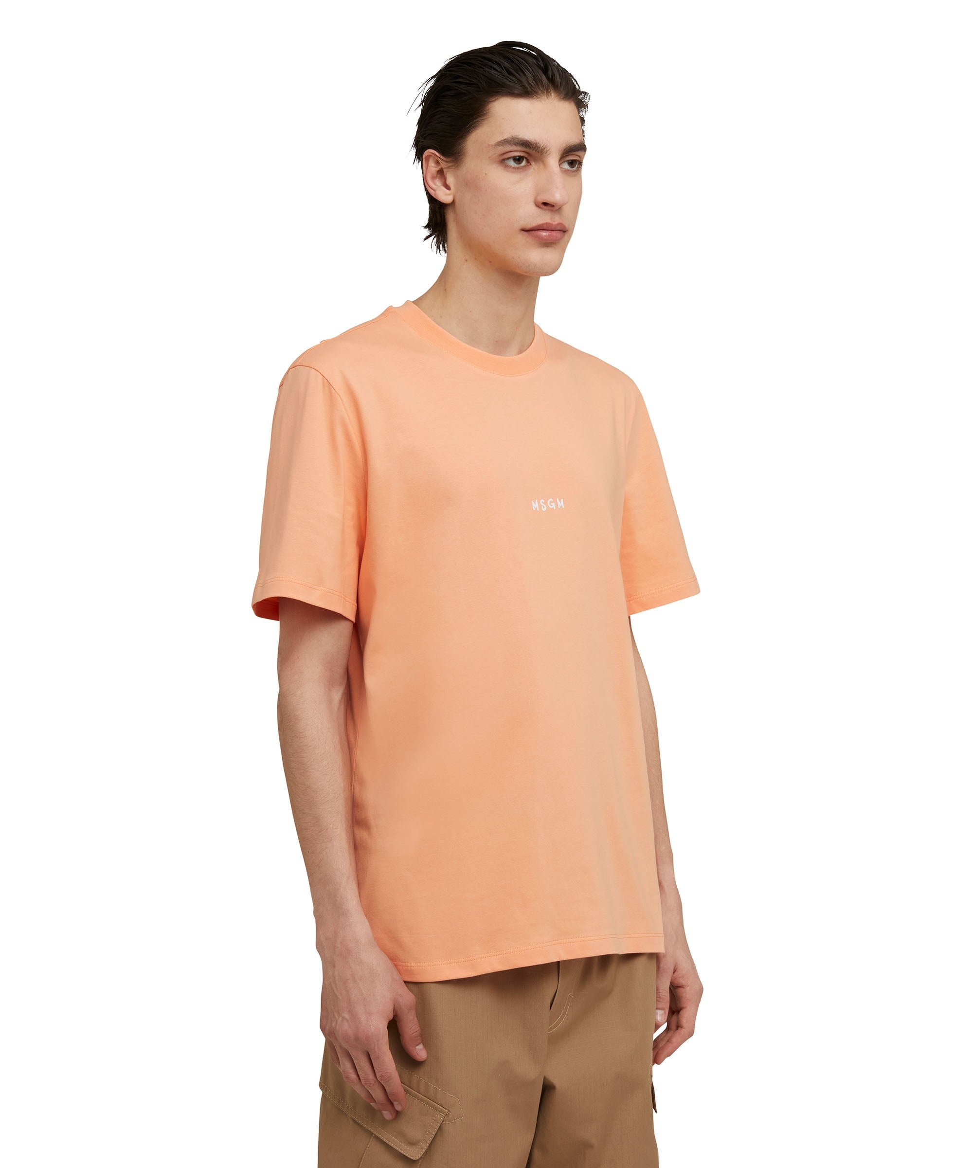 Cotton crewneck t-shirt with MSGM micro logo - 4