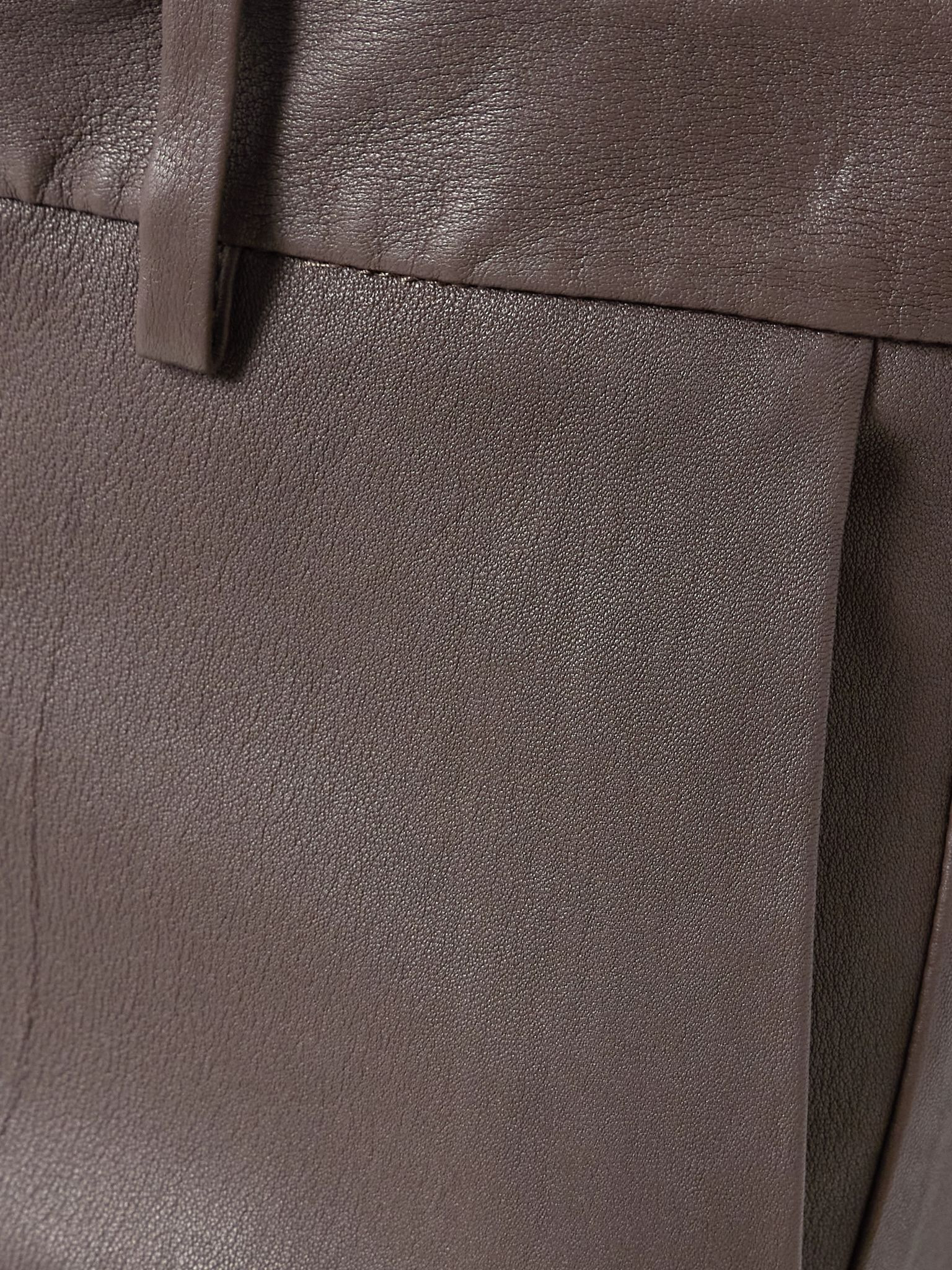 Coleman leather slim-fit pants Mushroom - 4