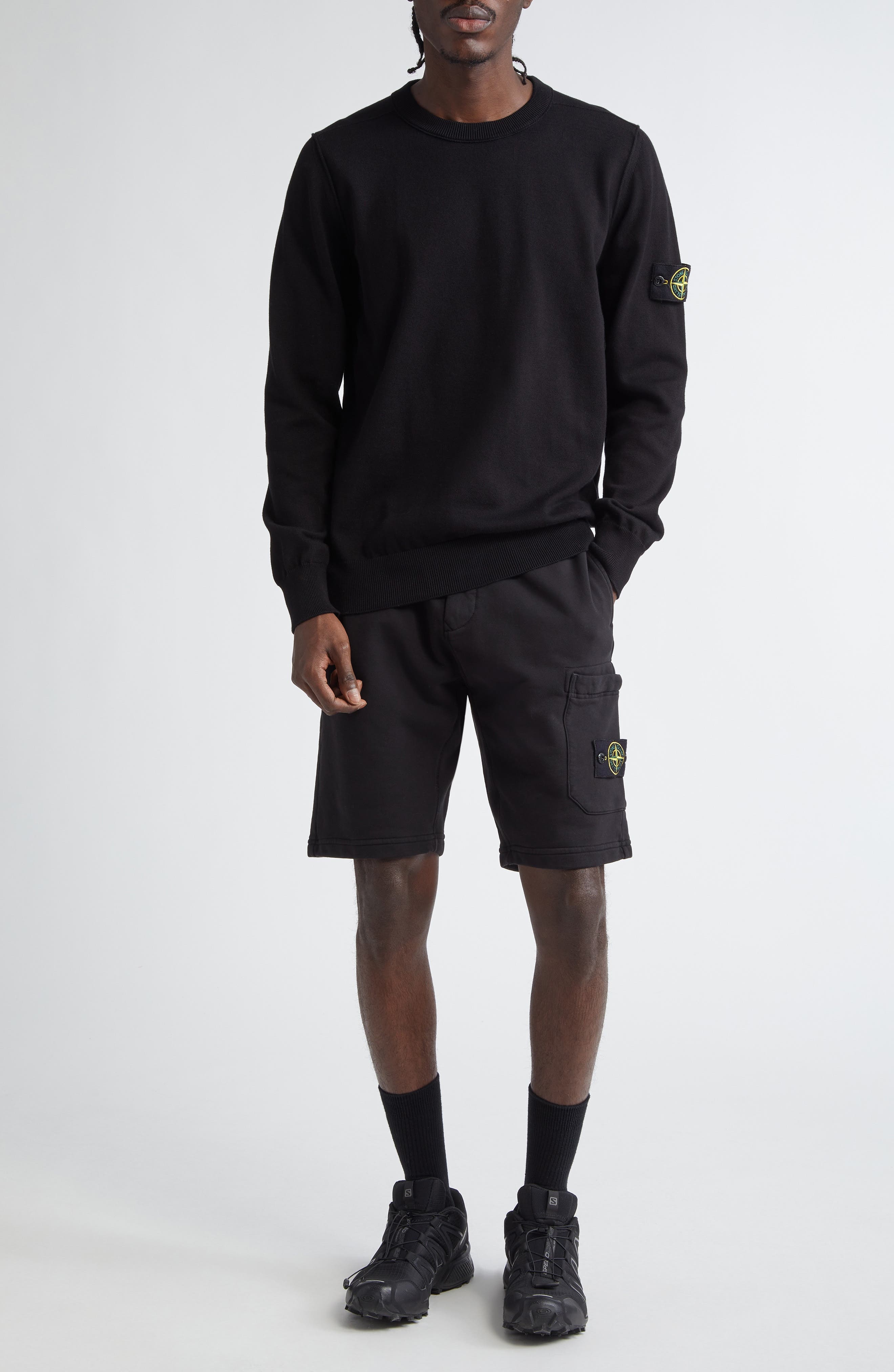 Stone Island Cotton Crewneck Sweater in V0029 Black at Nordstrom - 2