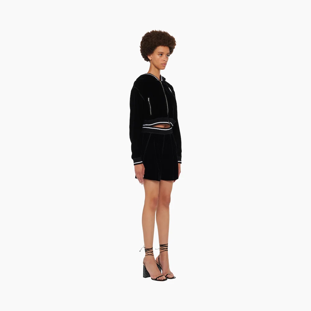 Embroidered velvet blouson - 3