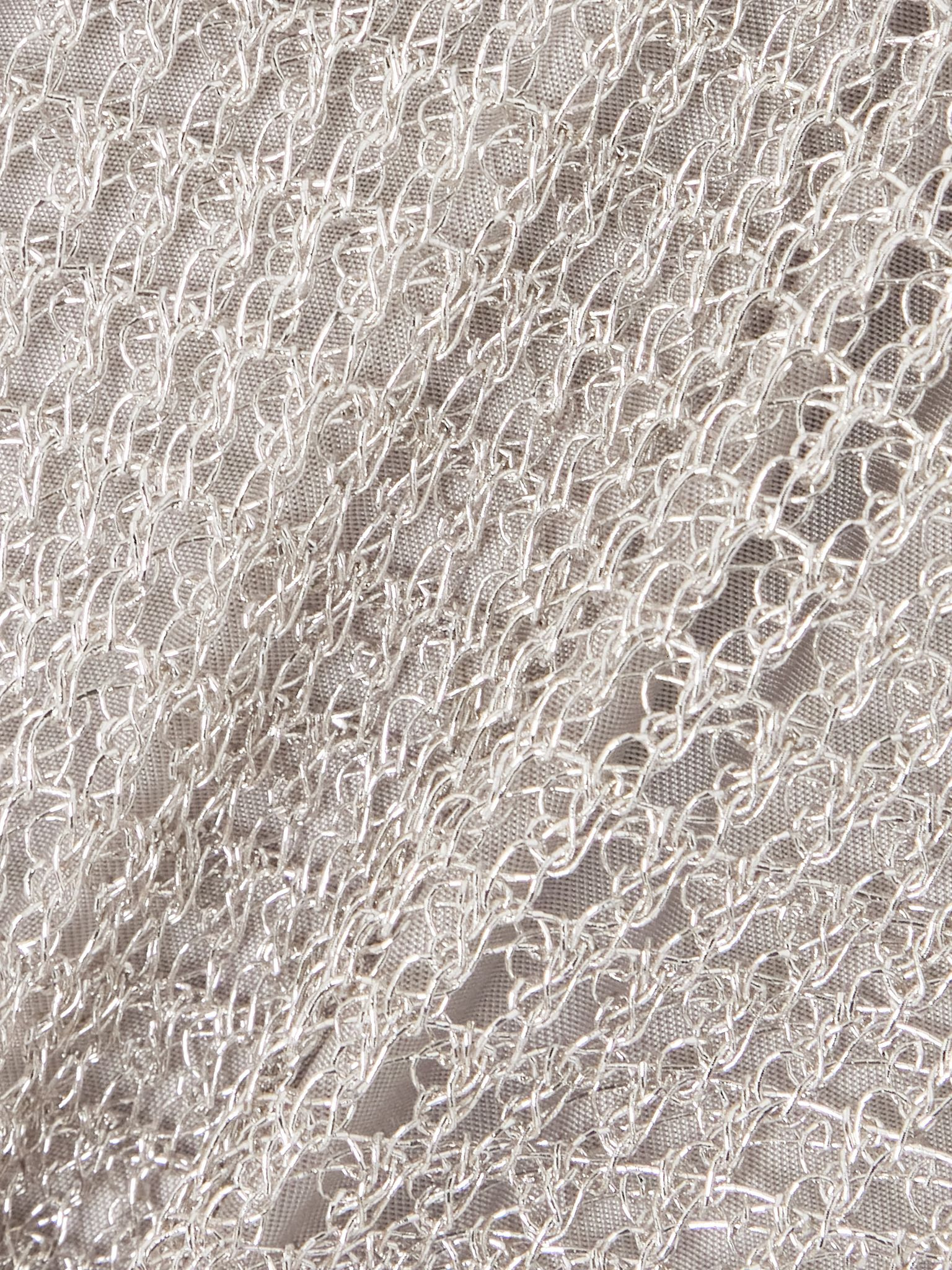 Cropped metallic open-knit bandeau top Silver - 6