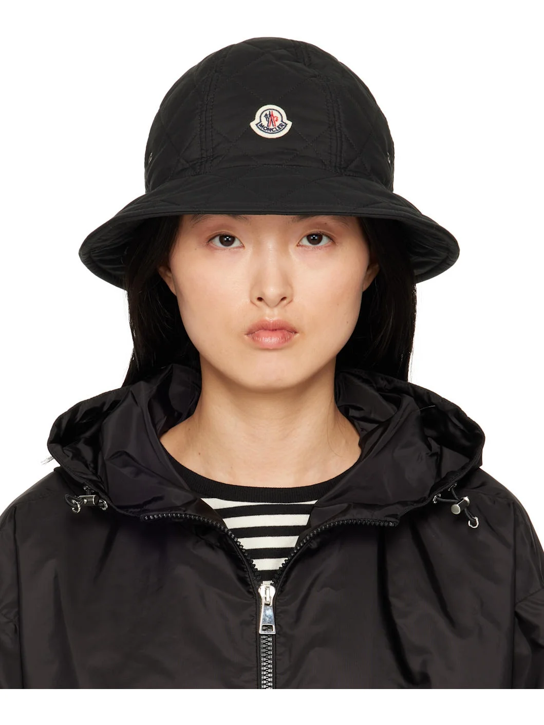 Black Quilted Bucket Hat - 1